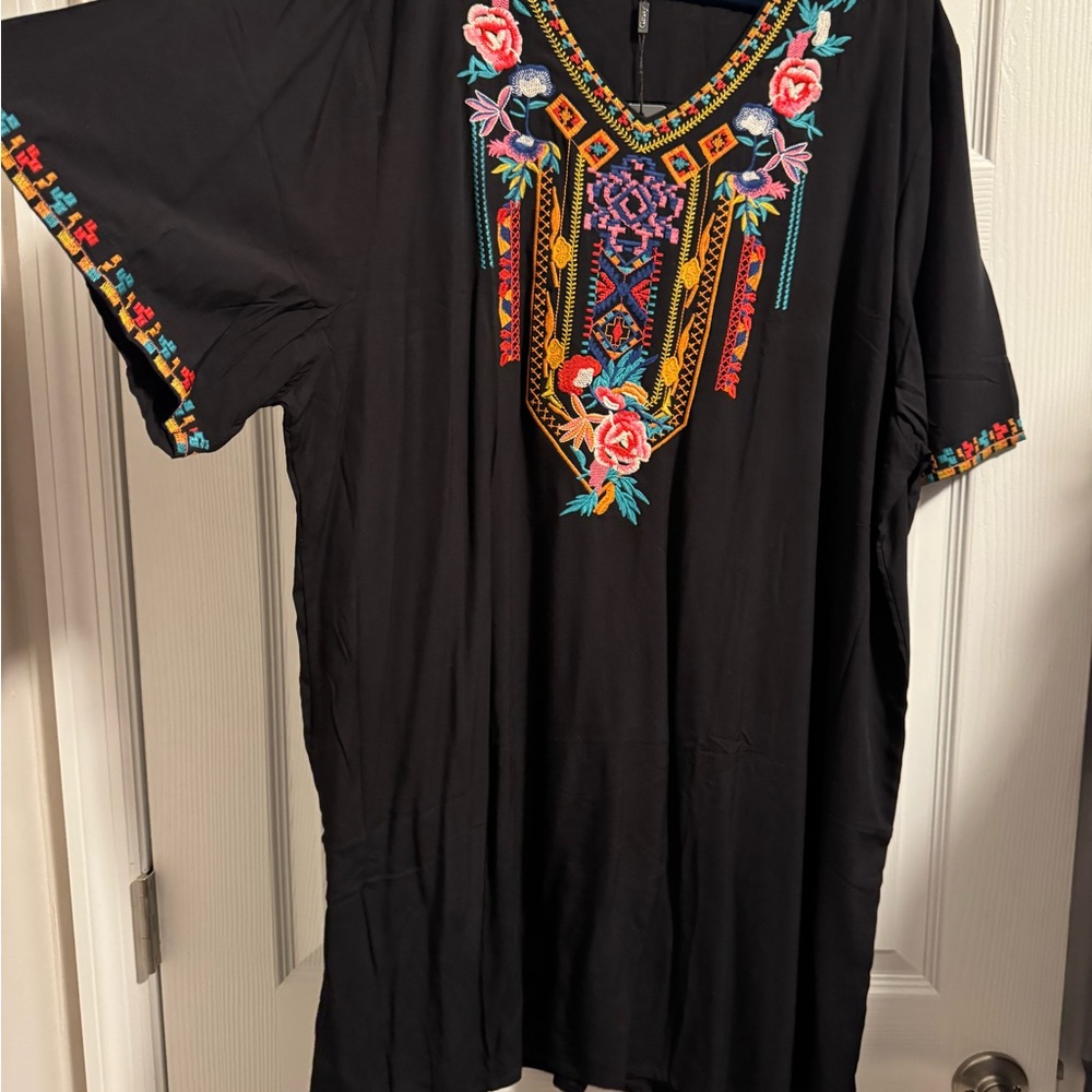 Embroidered Black dress